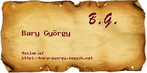 Bary György névjegykártya