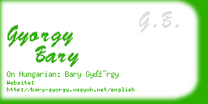 gyorgy bary business card